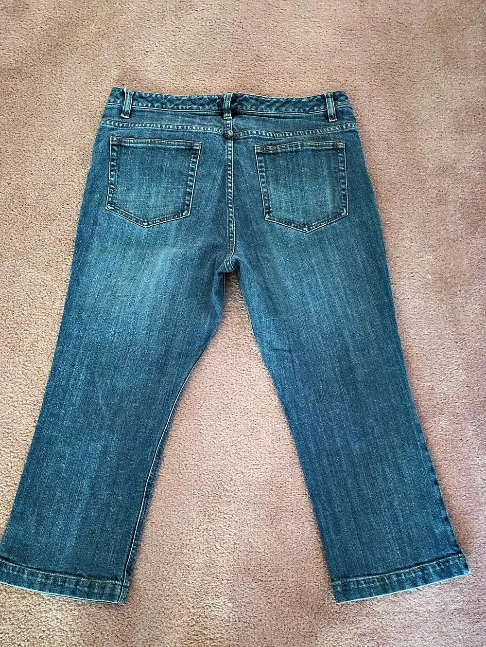 Gap Boot Cut Capri Stretch Jeans Blue Waist 14 - Picture 3 of 8